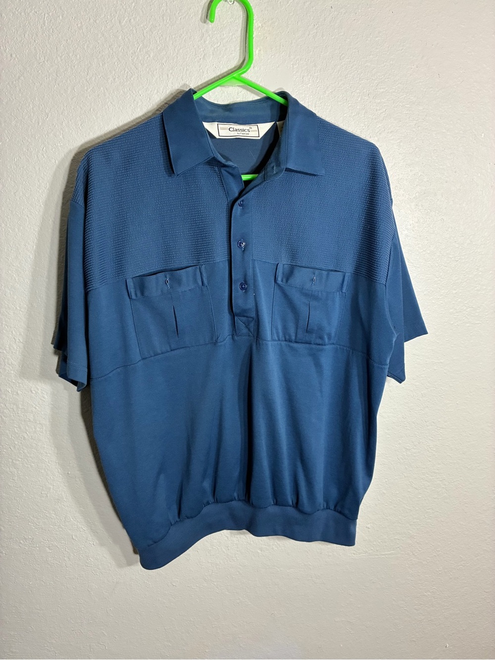 Classic by Palmland Vintage Men's Blue Short Sleeve Knit Polo